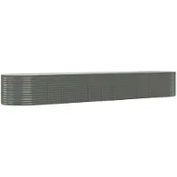 vidaXL Hochbeet Pulverbeschichteter Stahl 507x100x68 cm Grau