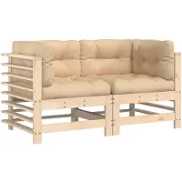 vidaXL Ecksofas mit Kissen 2 Stk. Massivholz Kiefer
