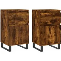 vidaXL Sideboards 2 Stk. Räuchereiche 40x35x70 cm Holzwerkstoff