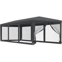 vidaXL Partyzelt mit 8 Mesh-Seitenwänden Anthrazit 3x9 m HDPE