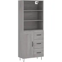 vidaXL Highboard Grau Sonoma 69,5x34x180 cm Holzwerkstoff