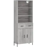 vidaXL Highboard Grau Sonoma 69,5x34x180 cm Holzwerkstoff