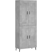 vidaXL Highboard Betongrau 69,5x34x180 cm Holzwerkstoff