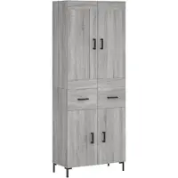 vidaXL Highboard Grau Sonoma 69,5x34x180 cm Holzwerkstoff
