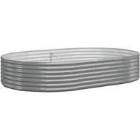 vidaXL Hochbeet Verzinkter Stahl 214x140x36 cm Grau