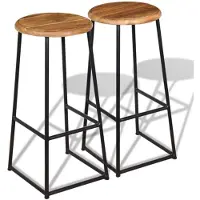 vidaXL Barhocker 2 Stk. Massivholz Teak