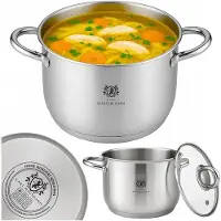 Karl Hausmann Edelstahltopf SOLID 3 l 20 cm aus Edelstahl mit Deckel – Kochtopf für Induktion, Gasherd und Elektroherd