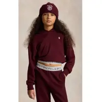 Ralph Lauren für Mädchen. 313B26263001 Kapuzensweatshirt aus Frottee mit weinrotem Logo ((XL) 12/14años= 155/159cm), Lässig, Kastanienb
