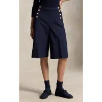 Ralph Lauren für Damen. 211B17569001 Beaton-Hose aus Baumwolle und Wolle in Marineblau (40), Lässig