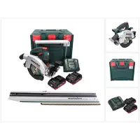 Metabo KS 18 LTX 66 BL Akku Handkreissäge 18 V 165 mm + 2x Akku 4,0 Ah + Ladegerät + Kappschiene + metaBOX