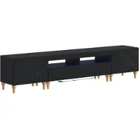 Syfax 3-teiliges LED TV Regal Schwarz Holzwerkstoff