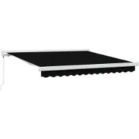 vidaXL Ausziehbare Markise Schwarz 350 x 250 cm Leinen und Aluminium