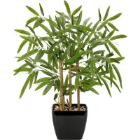 OEM 43CM Kunstbamboe Bonsai in Zwarte Pot Kunstmatige Kamerplant voor Woonkamer, Eetkamer, Badkamer Dekorationspflanze