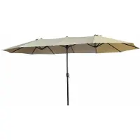 RAUMHIRSCH FURNITURE raumhirsch Doppelsonnenschirm XXL 460x270 cm Sonnenschirm Marktschirm Kurbelschirm Gartenschirm Wasserdicht UV Schutz Gross Beige