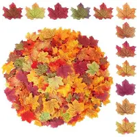 OEM Kunststoffblätter für Dekoration, 12 Stück, Herbstliche Kreationen, für Feiern, Weihnachtsfest, 8 x 8 cm große Blätter
