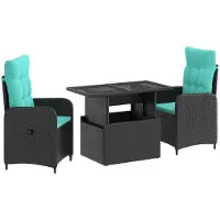 Syfax Outdoortisch-Set 3 stk. Poly-Rattan