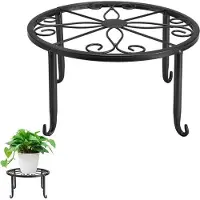 OEM Metallischer Blumentisch für Innen- und Außenbereiche - kompakte Pflanzanordnung für Pflanzkästchen - Balkongestaltung - Wohnzimmereinrichtung - Metall - S-Schwarz.