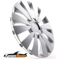 Tunershop 4 Radkappen Radzierblenden 15 Zoll Sky silber kompatibel mit Audi Daewoo Hyundai Lexus Nissan Seat Toyota