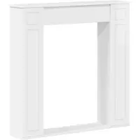 Syfax Kaminumrandung Hochglanz Weiß 100 x 20 x 100 cm Holzwerkstoff
