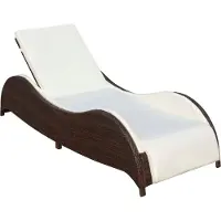 Syfax Sonnenliege mit Polsterauflage Poly Rattan Braun