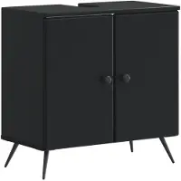 vidaXL Waschbeckenschrank BREDA Schwarz 59,5 x 31,5 x 59 cm