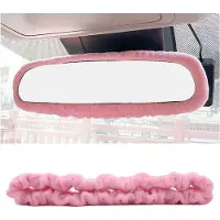 OEM Innenraum-Überwachungsspiegelabdeckung mit weichem Plüsch für jede Autoausstattung - Rosa, bequem und passgenau.