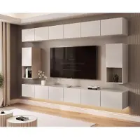 Idohome Hängende Wohnwand ANGEL LINE IV mit Beleuchtung Kaschmir