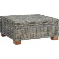 Syfax Couchtisch GENDT Naturrattan Kubu Grau 67 x 60 x 30 cm