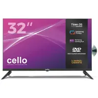 Cello 32″ Smart LED TV mit DVD‑Player, Tizen OS, WLAN, Triple Tuner, USB – ideal für Wohnzimmer & Kinderzimmer