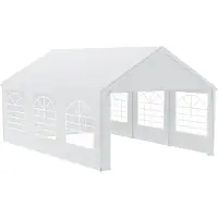 QEENTOE Faltpavillon 4x6m mit Fenstern, wasserdicht, Weiß – Garten- und Partyzelt für Camping, Feiern & Versammlungen