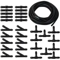 OEM Gartenschlauch 5m - Universaler Schlauchset - Schlauchanschluss - Gummibereifung - Vordere Wasserschlauch - Schwarz - Gartenspritzschlauch