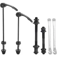 OEM Fahrrad-Schnellspanner-Set - Hochwertiges Metall - Fahrrad Hinten- und Vorderreifen - Schwarz - Einfache Montage - 1 Paar - Fahrradreifen
