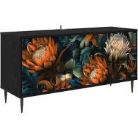Syfax TV-Schrank LOCHEM 102 x 33 x 51 cm Schwarz Eichen-Optik