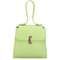 Viola Castellani Damenhandtasche aus Leder mit Drehverschluss Italy Beige UNICA 20x18x10 cm