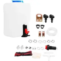 OEM Universaler Sprühregenbehälter - 12V Pumpe - 1,2-Liter-Flasche - Montagehalter - Vollständiges Zubehör - Sprühregensystem