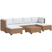 vidaXL 7 Stk. Rattan-Lounge-Set mit Kissen GENDT Naturrattan Natur