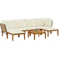 vidaXL 7 stk. Massives Akazienholz & Seil Natur