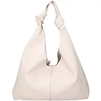 Viola Castellani Damenschultertasche aus echtem Dollarleder Weiß Bianco UNICA 40x42x2 cm
