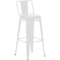 BellaFurn Barhocker Mason - Industrieller Barhocker aus Metall | Weiß