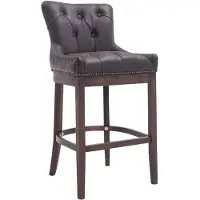 BellaFurn Barhocker Lakewood mit Echtledersitz | Braun
