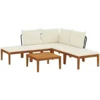 vidaXL 6 stk. Massives Akazienholz & Seil Natur