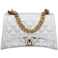 Marc Ellis Handtasche Weiß Dunkelgrau Gummi White and Dark Grey UNICA 14.5x23.5x9.5 cm FLAT RHOMBUS M_24-WHITECAP-BRUSH_CDF