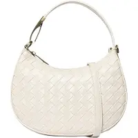 Marc Ellis Deep Bag Handtasche Geflochtenes Polyurethan Verstellbarer Henkel und Schulterriemen Milk UNICA 22.5x14x4 cm TAYLOR M PLAIT-MILK