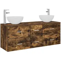 Syfax Badezimmerschrank-Set 3 stk. Geräucherte Eiche