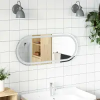 Syfax LED-Badezimmerspiegel Transparent 80 x 35 cm Gehärtetes Glas