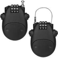 OEM Kabelschloss Compact Set - 2 Stück - 4-Stellige Kombinationsschloss - Verstellbar bis 80 cm - Dauerhaft - Fahrradschlosssicherheit