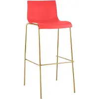 BellaFurn Barhocker Hover - Stapelbar mit quadratischen Beinen | Farbe: Rot | Abmessungen: 43x48x100 cm