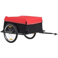 BellaFurn Fahrradanhänger - Gepäckanhänger 40 kg | Farbe: Schwarz+Rot | Abmessungen: 88x140x60 cm