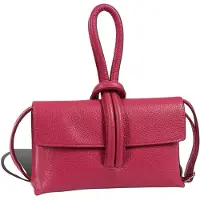Toscanto Damen Abendtasche Umhängetasche Leder Tasche fuchsia pink D2OTT834AP