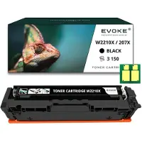 Evoke Kompatible Tonerkartusche W2210X (207X) schwarz mit Chip für HP Color LaserJet Pro M255dw/M255nw/MFP M283fdw/M283fdn